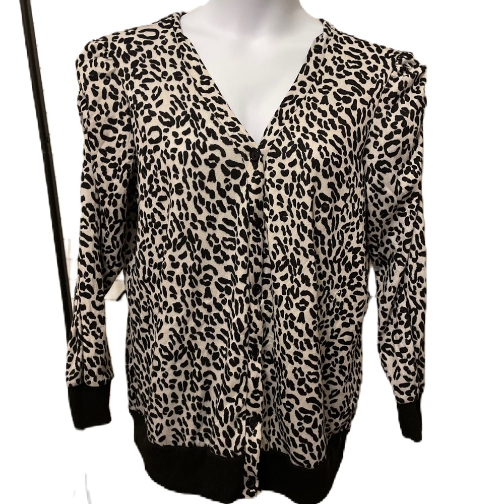 Plus cardigan sweater animal print